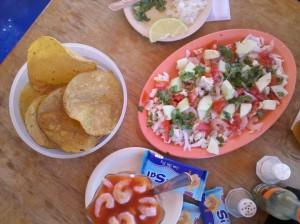 Sample ceviche at restaurants nearby Sample Mexican food (ceviche, tacos, salbutes, panuchos) at restaurants nearby