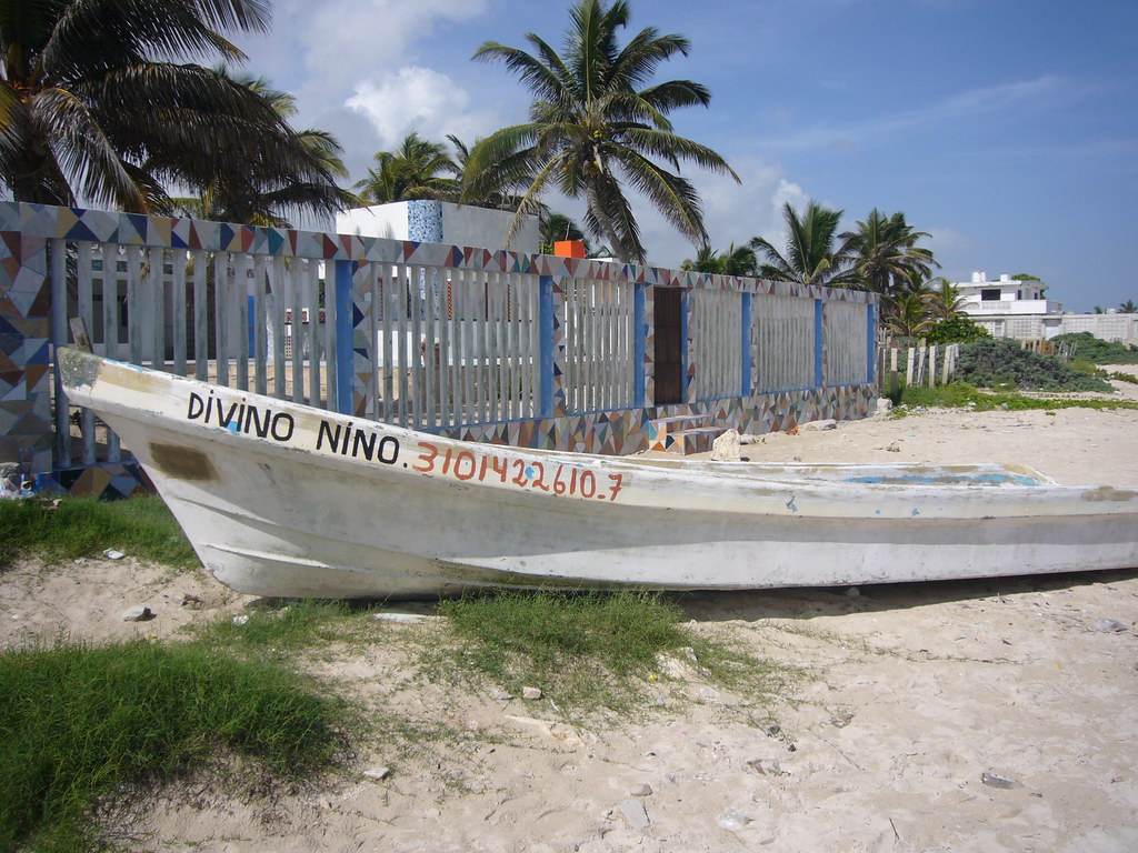 Fishing boats on the beach in Chelem.
